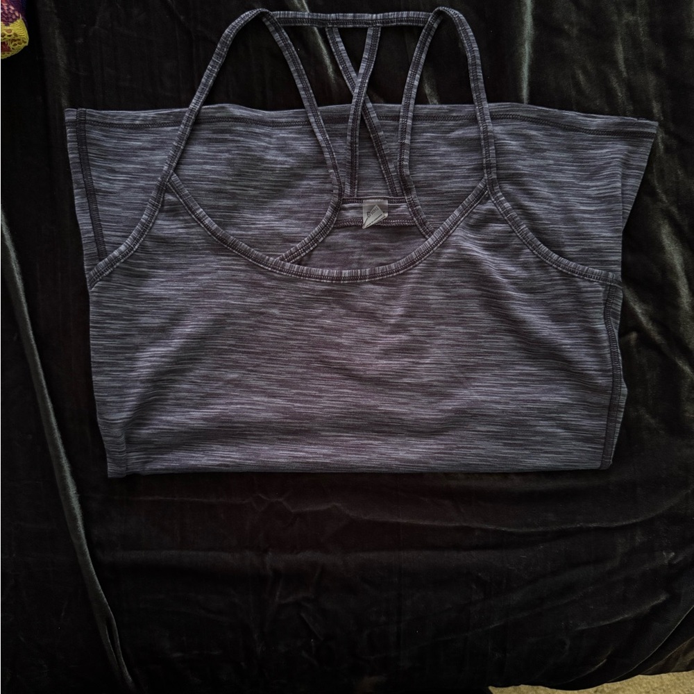 Gray Strappy Workout Tank Top